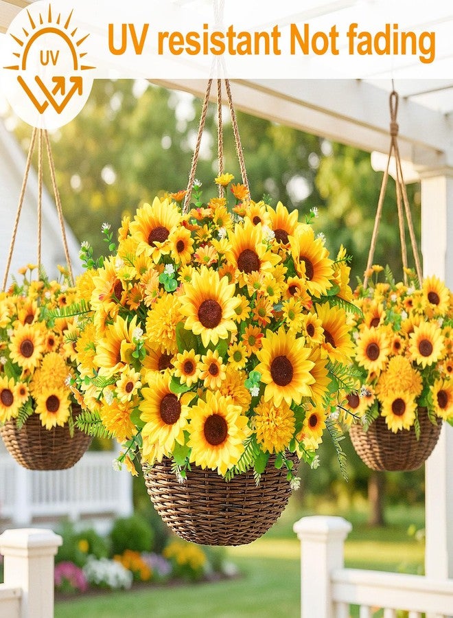 Faylifeway 8 Bundles Artificial Flowers for Outdoors,UV Resistant Faux Sunflowers and Daisies Flowers for Outdoor Planters Front Porch Garden Patio Spring Summer Decoration - Image 2
