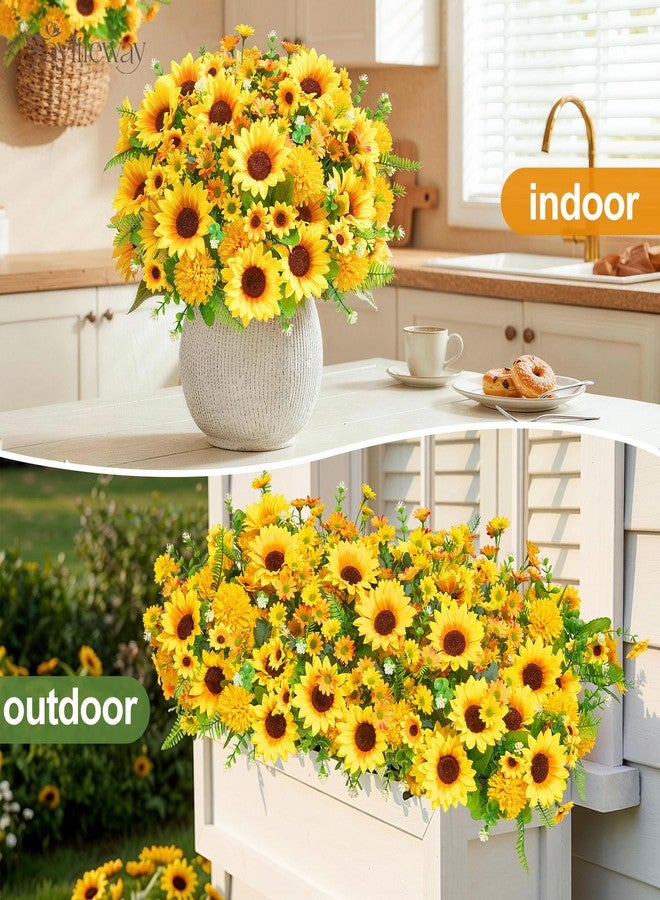 Faylifeway 8 Bundles Artificial Flowers for Outdoors,UV Resistant Faux Sunflowers and Daisies Flowers for Outdoor Planters Front Porch Garden Patio Spring Summer Decoration - Image 3