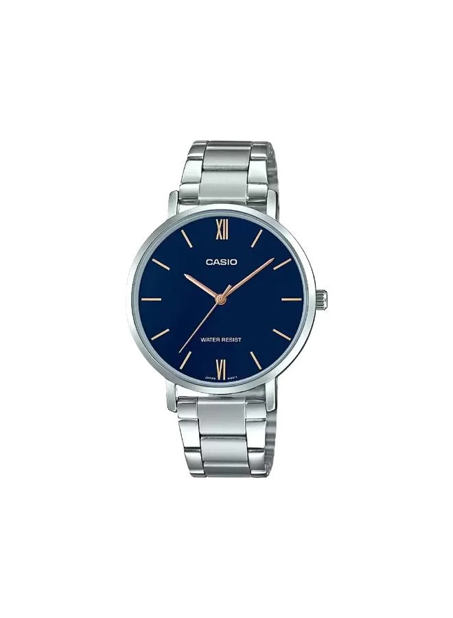 كاسيو Women's Stainless Steel Analog Watch LTP-VT01D-2BUDF - 34 mm