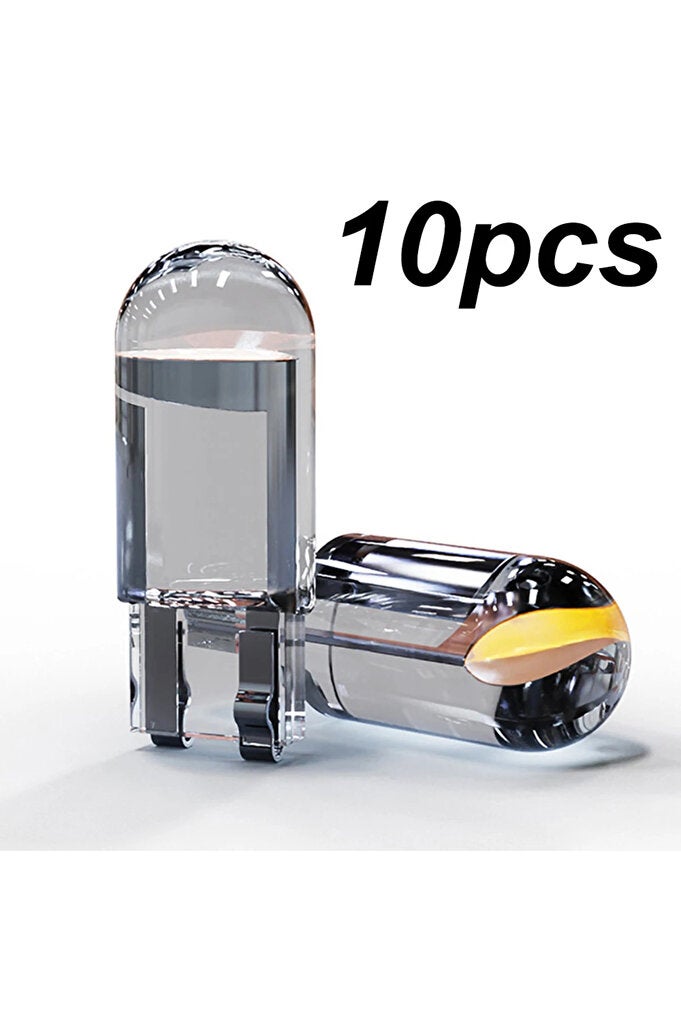 ريحني أضواء سيارة بيضاء جديدة W5W LED من نوع Canbus T10 مصابيح زجاجية COB لقطع الغيار الداخلية 6000K رخصة سيارة بيضاء - Image 1