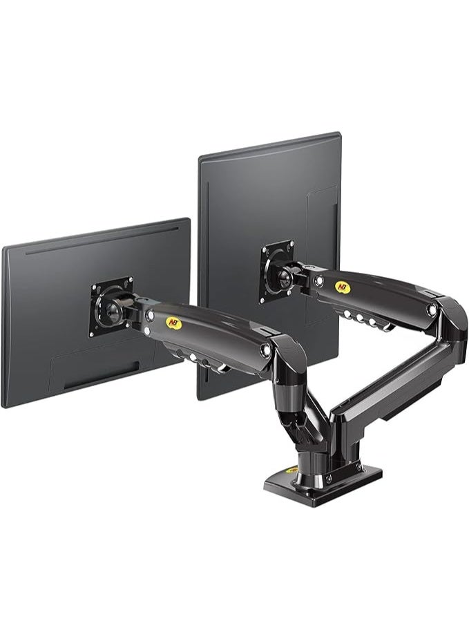 Dual Monitor Desk Mount, Full Motion Swivel Computer Monitor Arm for Two 17-27 Inch Monitors with Load Capacity 4.4~19.8 lbs Each - Image 3