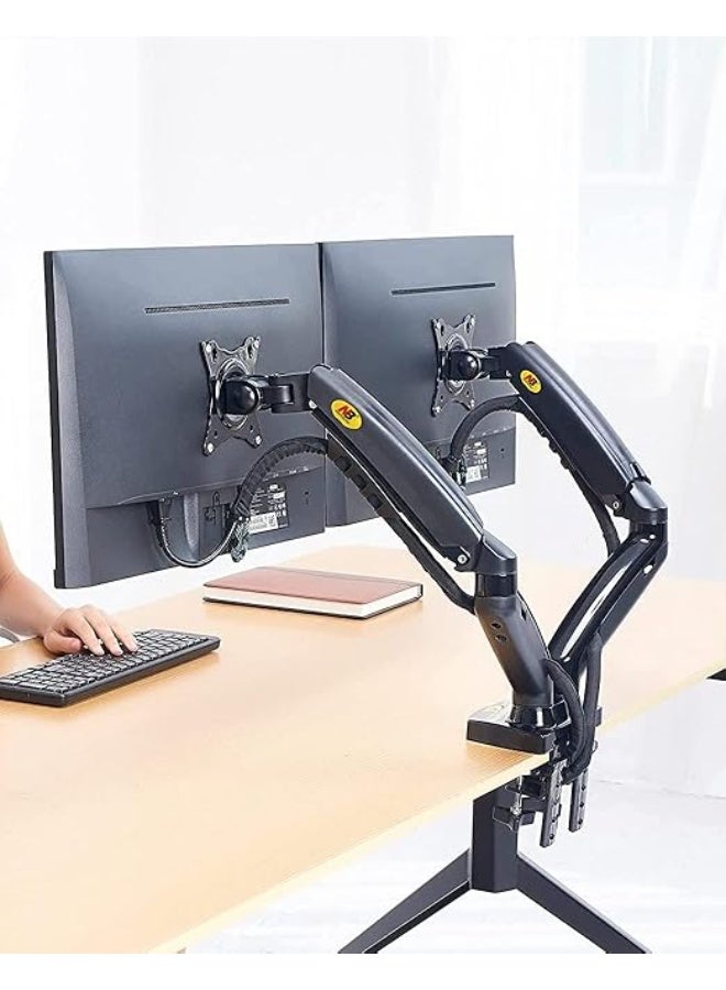 Dual Monitor Desk Mount, Full Motion Swivel Computer Monitor Arm for Two 17-27 Inch Monitors with Load Capacity 4.4~19.8 lbs Each - Image 5