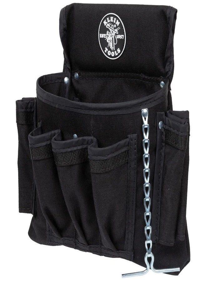 Klein Tools 5719 Tool Pouch, Powerline Series Utility Pouch Fits Tool Belts up to 2.5-Inch, Strong Rivet Reinforced Stitching, 18-Pocket - Image 1