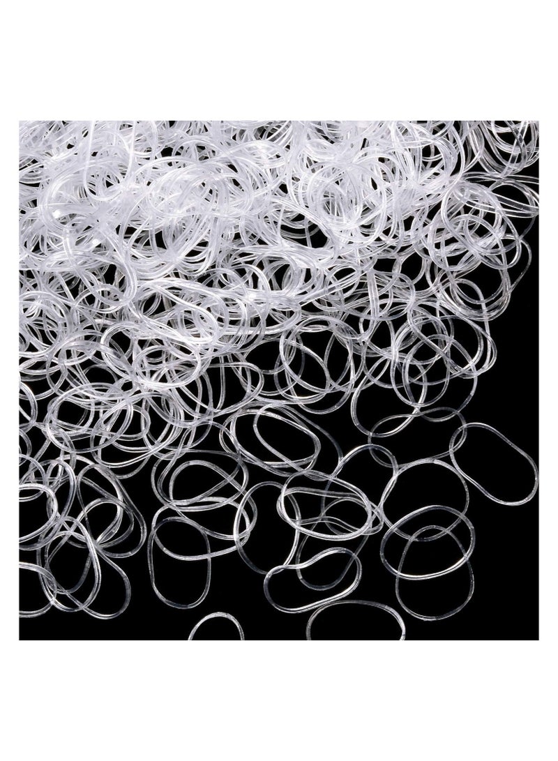 STAR BEJA United Fashion 1000 Mini Rubber Bands Soft Elastic Bands for Hair Braids(1.5 cm,Clear) - Image 1