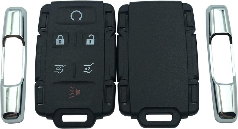 حالة لقرص المفتاح اللاسلكي لنظام الدخول بدون مفتاح لسيارات شيفروليه تاهو (Chevrolet Tahoe)، سوبربان (Suburban)، جي إم سي يوكون (GMC Yukon)، موديل M3N-32337100، لون فضي (6 أزرار) - Image 5