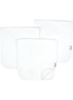 Copper Pearl Copper Pearl Premium Baby Burp Cloths - 3-Pack Large Cotton Burp Cloths, Extra Soft Spit Up Rags with 3 Absorbent Layers, Perfect for Baby Boy and Baby Girl Gifts (21" x 10" Size, White Basics Set)  - Image 1