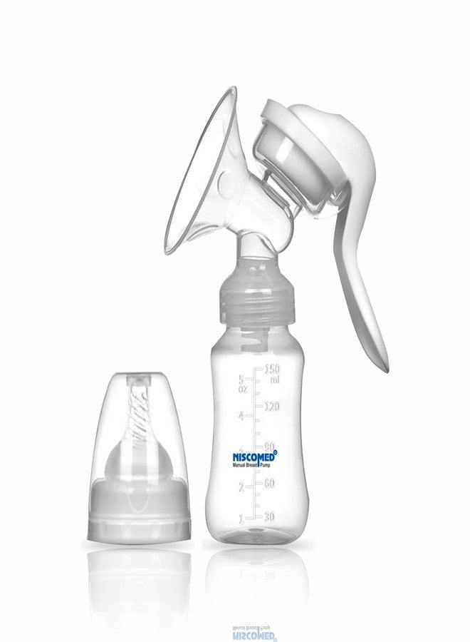 NISCOMED Manual Breast Pump with Soft Silicone Massage Cushion | BPA Free Hand Breast Pump for Women | Breast Milk Pump for Nursing Mothers - Image 1