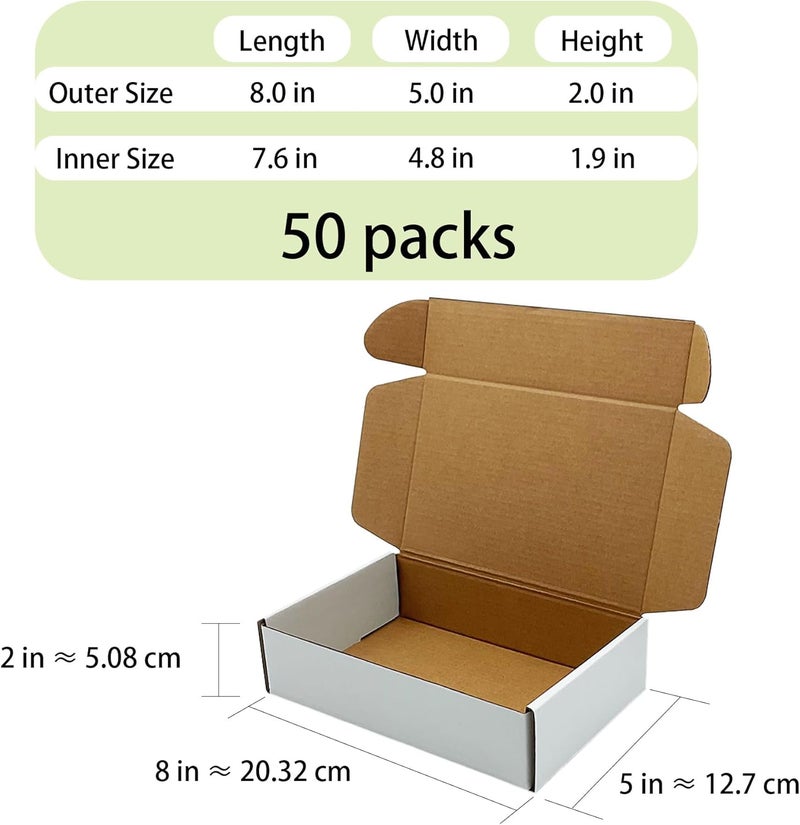 KIAECHWU Shipping Boxes 8x5x2 inch 25 Pack,Brown Corrugated Boxes Mailer Packaging for Mailing Small Business，E-Commerce Gift Boxes for Wrapping Present Moving Storage Heavy Duty Recycled Cardboard Boxes - Image 2