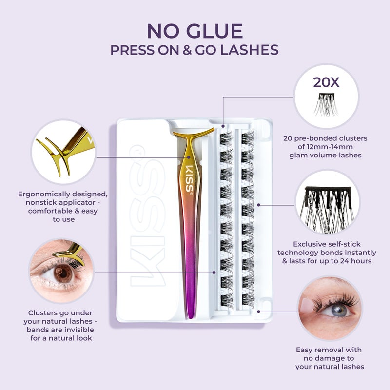 Impress رموش كيس إيمبريس الصناعية، مجموعات الرموش، 'كثيفة'، 14 مم، تشمل 20 مجموعة، 1 أداة تطبيق، صديقة لعدسات الاتصال، سهلة التطبيق، رموش قابلة لإعادة الاستخدام - Image 3