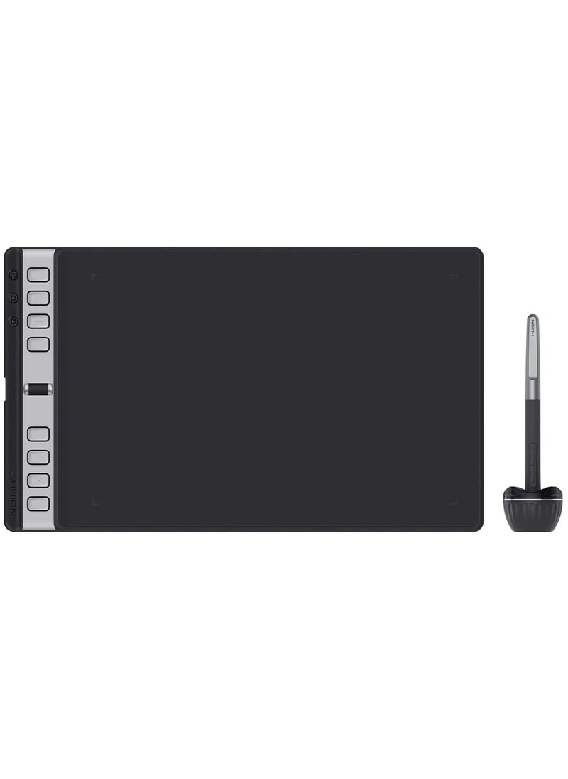 HUION Inspiroy 2 Large Drawing Tablet with Scroll Wheel 3-Set 8 Customized Keys Battery-Free Stylus for Digital Art, Design, Sketch, 10x6inch Graphics Tablet Works with Mac, PC & Mobile, Black  - Image 1
