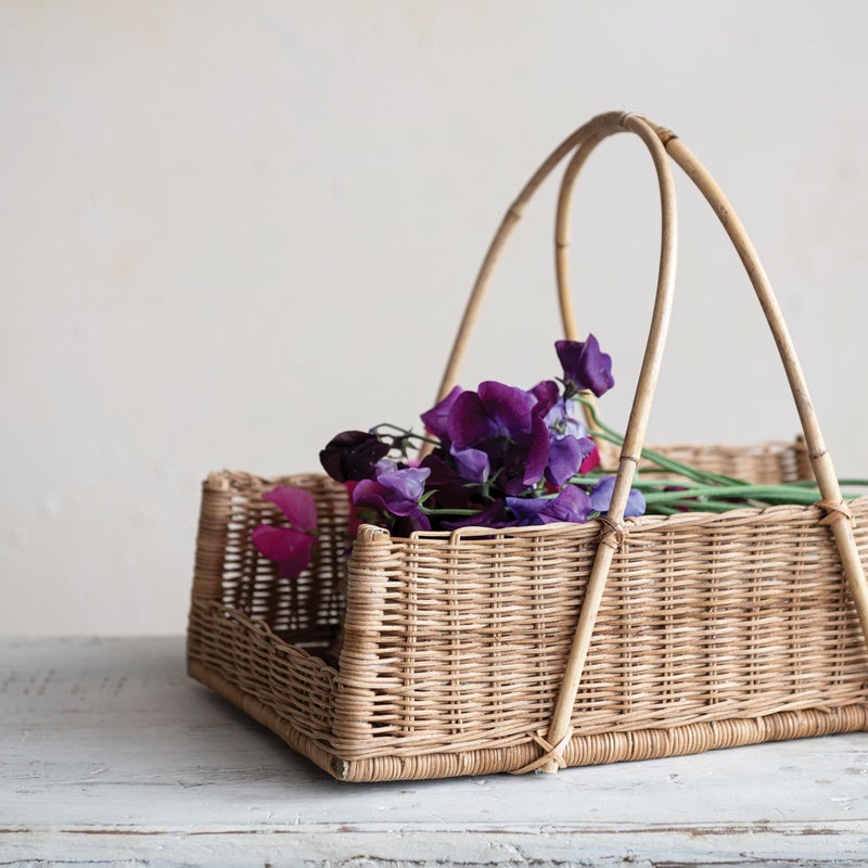 Creative Co-Op Decorative Handwoven Rattan Hanging Basket, Natural - Image 4