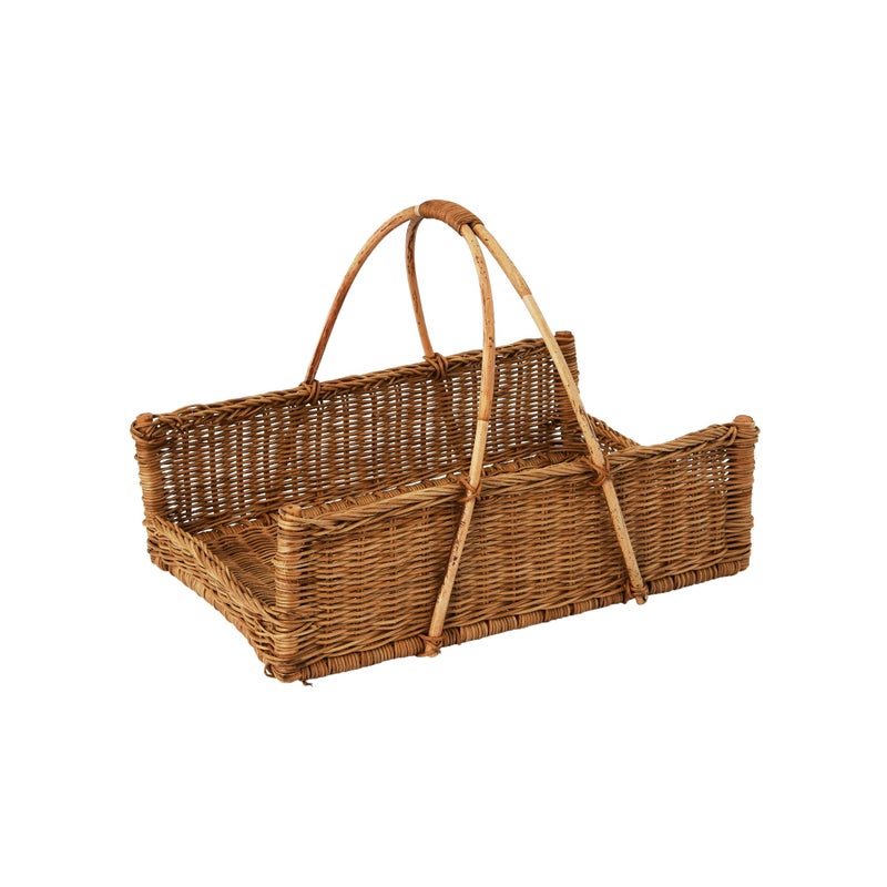 Creative Co-Op Decorative Handwoven Rattan Hanging Basket, Natural - Image 1