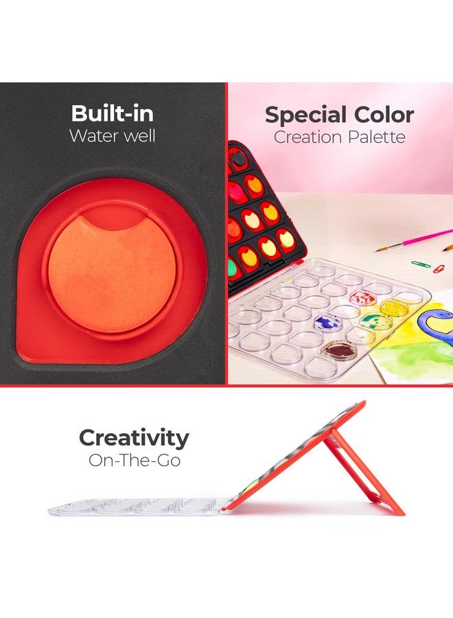 Camel ColorPad Watercolor Cake with Paint Brush | 24 Shade Set | Vibrant Colors | Portable Design for Outdoor Art & Competitions | Ideal for Students - Image 4