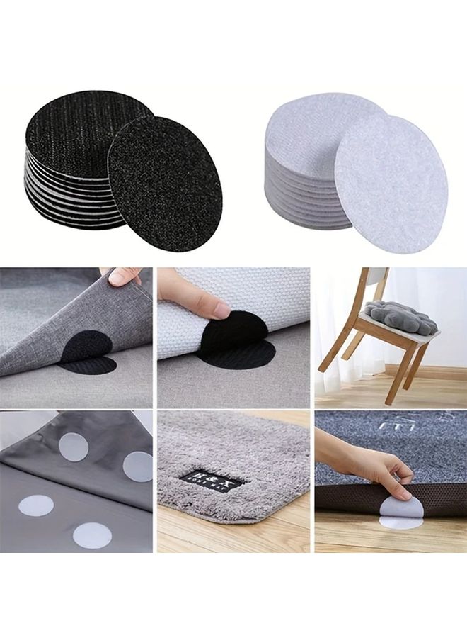 White Self Adhesive Nylon Tape 6 Pairs Round Double Fasteners Strong Glue for Sofa Cushions Carpets - Image 4