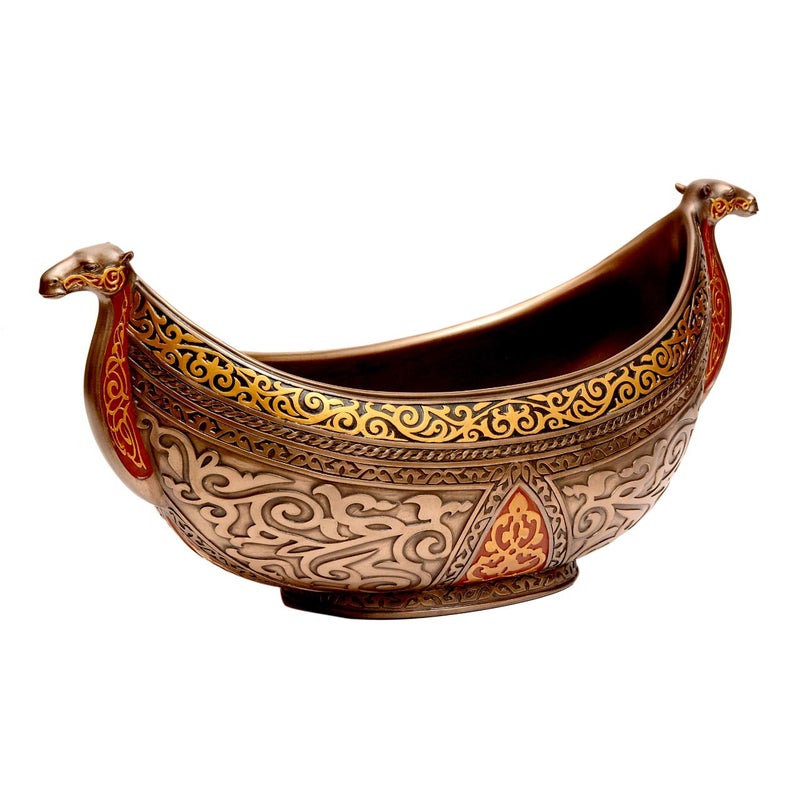 Idol Collections Beautiful Cold Cast Bonded Bronze Camel Boat for Table, Gift Item (15" X 7") | Home Decor - Image 2