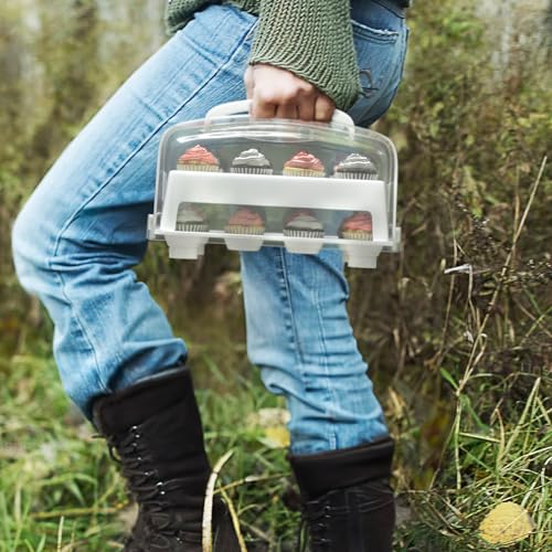 Top Shelf Elements MINI Cupcake Box. NOT For Standard Size Cupcakes. Fashionable White Carrier Holds 24 MINI-Size Cupcakes, Cupcake Traveler, - Image 3