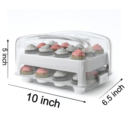 Top Shelf Elements MINI Cupcake Box. NOT For Standard Size Cupcakes. Fashionable White Carrier Holds 24 MINI-Size Cupcakes, Cupcake Traveler, - Image 4
