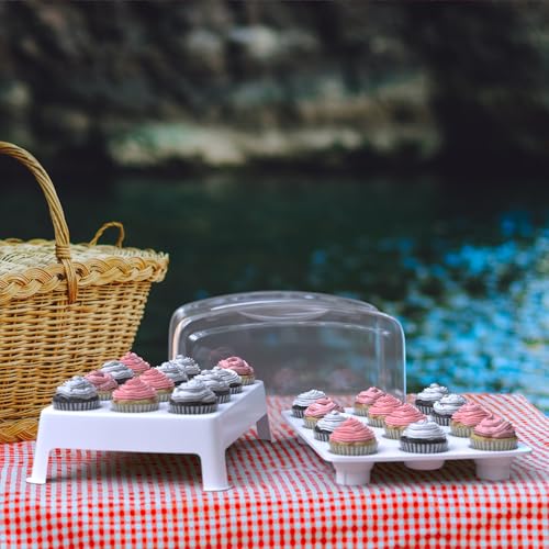 Top Shelf Elements MINI Cupcake Box. NOT For Standard Size Cupcakes. Fashionable White Carrier Holds 24 MINI-Size Cupcakes, Cupcake Traveler, - Image 2