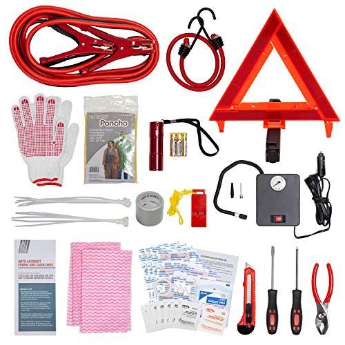 Lifeline 4388AAA Excursion Road, 76-Piece Car Air Compressor, Jumper Cables, Flashlight and First Aid Kit - Image 2
