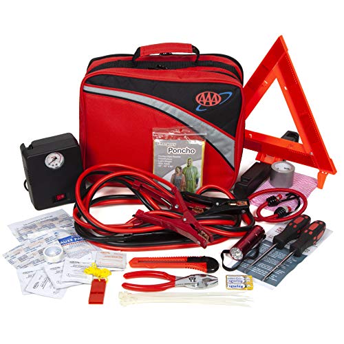 Lifeline 4388AAA Excursion Road, 76-Piece Car Air Compressor, Jumper Cables, Flashlight and First Aid Kit - Image 1
