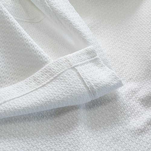 KISBINI 100% Cotton Long Hooded Robes Bathrobe for Kids Children White 8-9T - Image 5