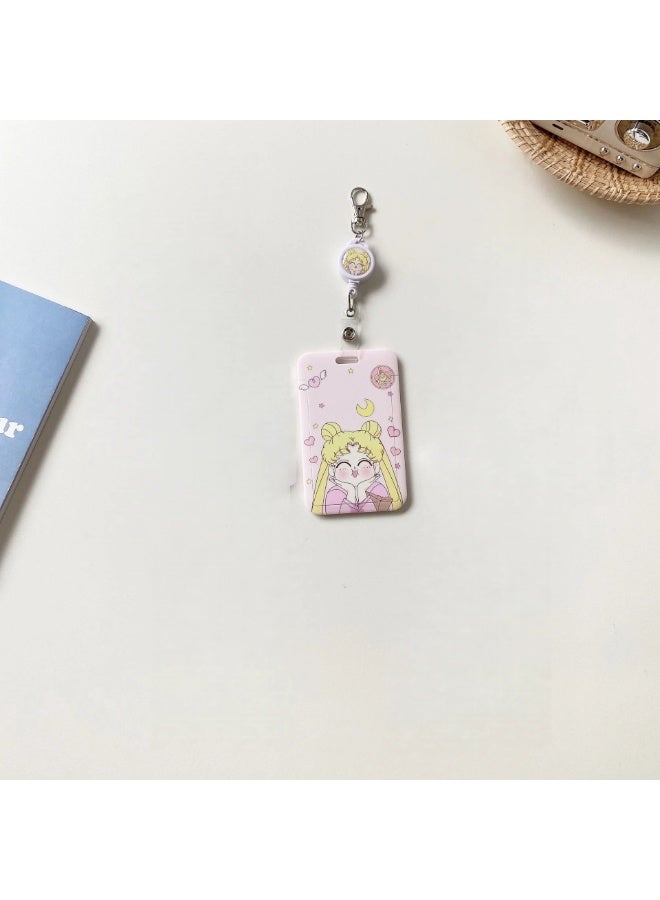 Enchanting Sailor Moon Inspired Retractable Card Holder Delightful Anime Aesthetics Easy Reach Functionality and Sturdy Build for ID and Cards - Image 1