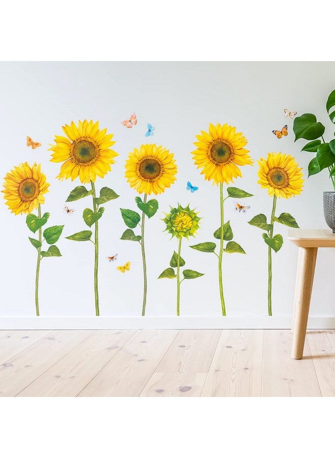 Decowall Sg21905 Watercolour Sunflower Kids Wall Stickers Wall Decals Peel And Stick Removable Wall Stickers For Kids Nursery Bedroom Living Room Décor - Image 1