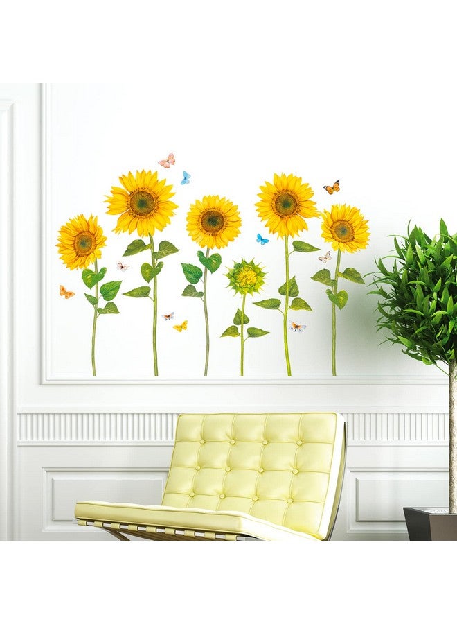 Decowall Sg21905 Watercolour Sunflower Kids Wall Stickers Wall Decals Peel And Stick Removable Wall Stickers For Kids Nursery Bedroom Living Room Décor - Image 3