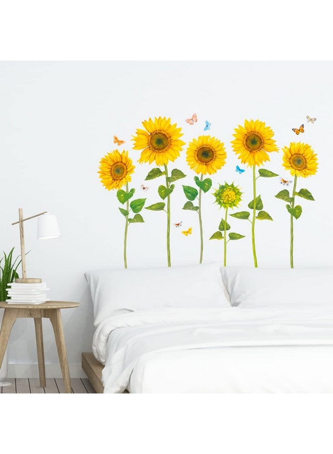 Decowall Sg21905 Watercolour Sunflower Kids Wall Stickers Wall Decals Peel And Stick Removable Wall Stickers For Kids Nursery Bedroom Living Room Décor - Image 5