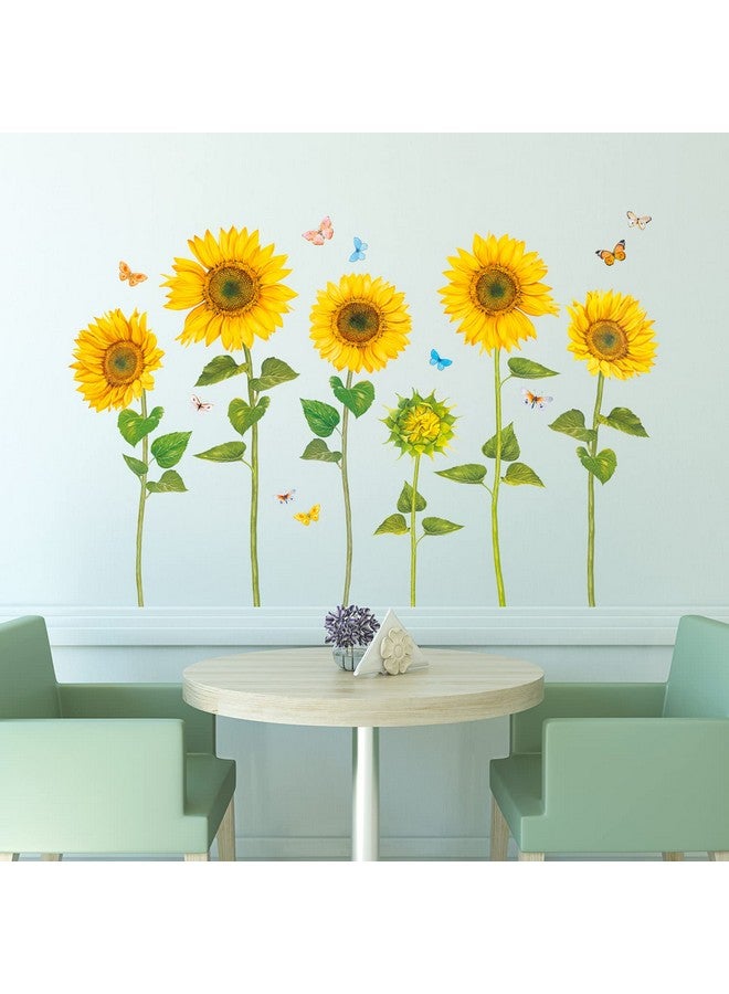 Decowall Sg21905 Watercolour Sunflower Kids Wall Stickers Wall Decals Peel And Stick Removable Wall Stickers For Kids Nursery Bedroom Living Room Décor - Image 4