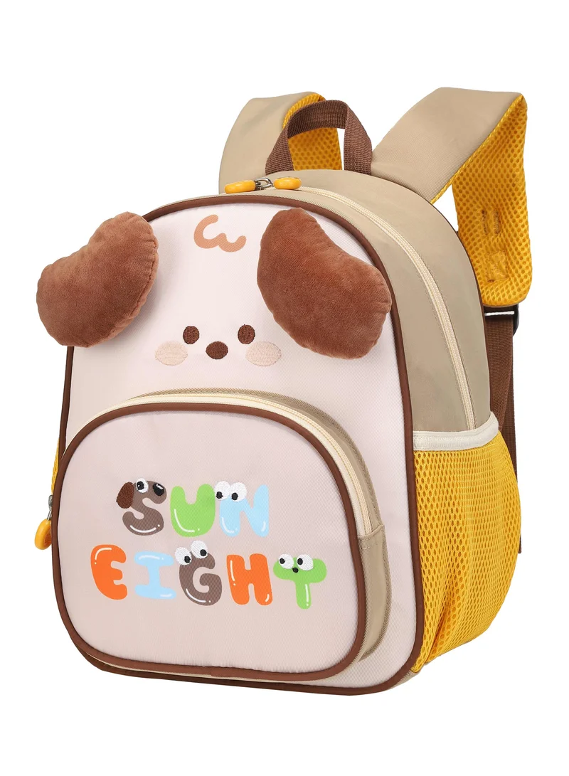 صن إيت Children’s Backpack Water Resistant Light Weight Cute Puppy Cartoon Bag for Preschool Girls and Boys, SE22207, Khaki
