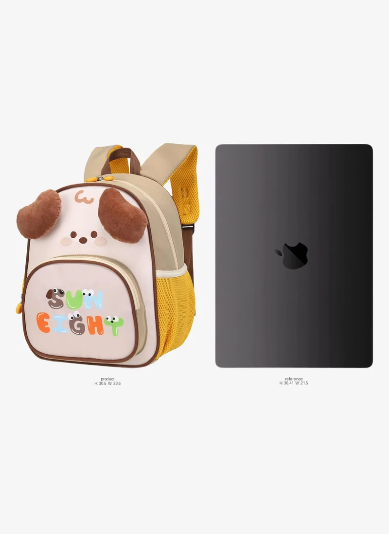 صن إيت Childrenâ€™s Backpack Water Resistant Light Weight Cute Puppy Cartoon Bag for Preschool Girls and Boys, SE22207, Khaki