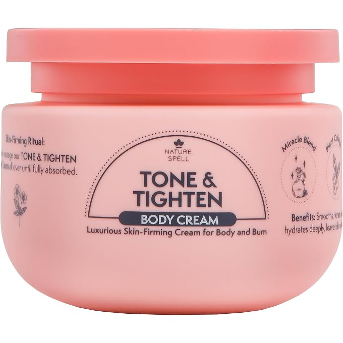 Nature Spell Firming & Toning Body Cream, with Hyaluronic Acid, Plant Collagen & Ginseng, Tightening Moisturizer for Skin Elasticity, For All Skin Types, Vegan, 8.45 fl oz - Image 1