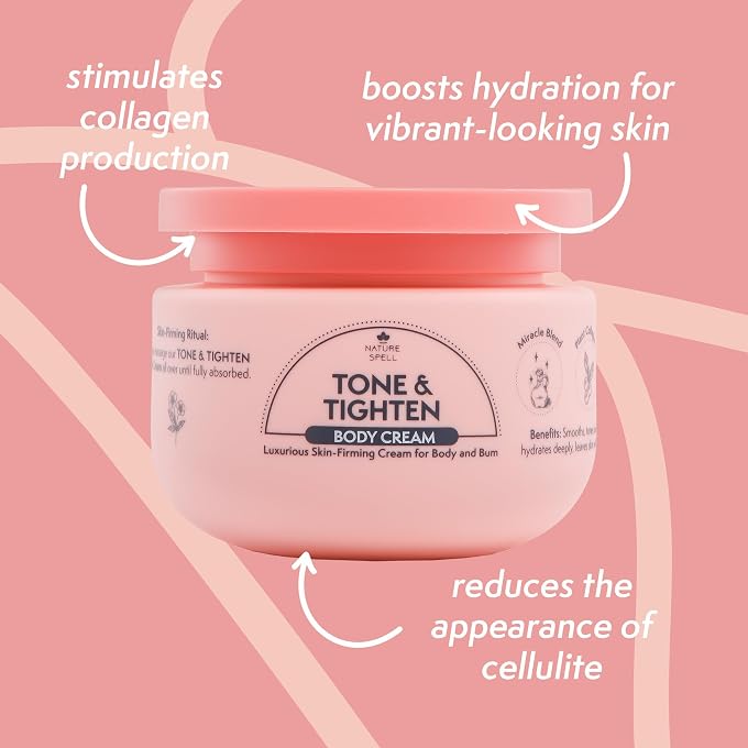 Nature Spell Firming & Toning Body Cream, with Hyaluronic Acid, Plant Collagen & Ginseng, Tightening Moisturizer for Skin Elasticity, For All Skin Types, Vegan, 8.45 fl oz - Image 3