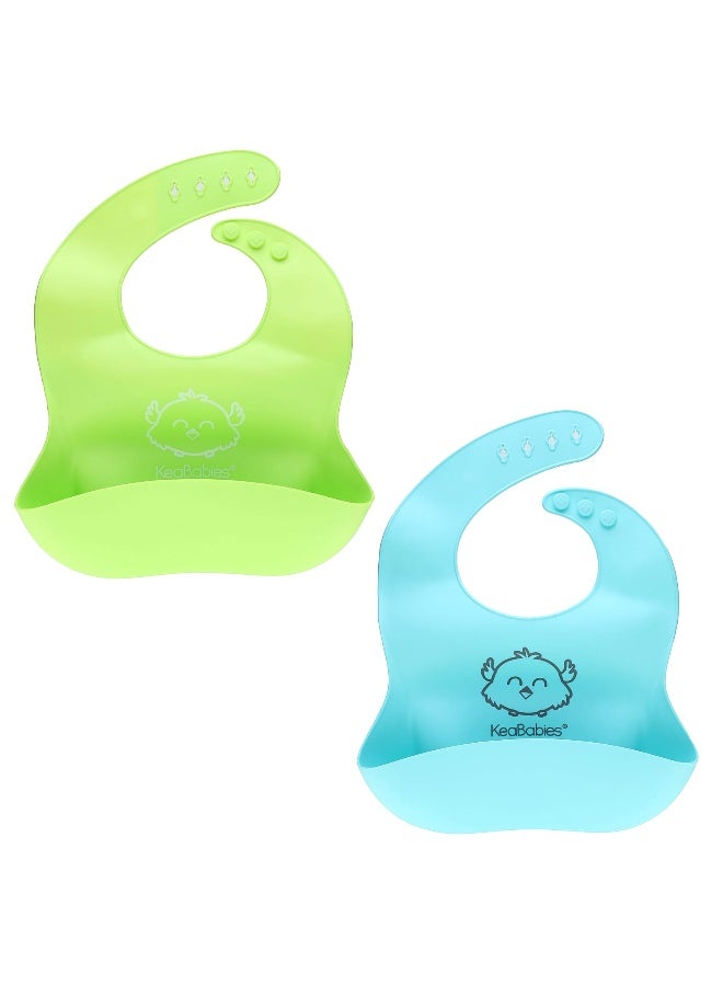 KeaBabies KeaBabies, Baby Silicone Bibs, Cloud Nine, Newborn - 4 Years, 2 Pack - Image 3