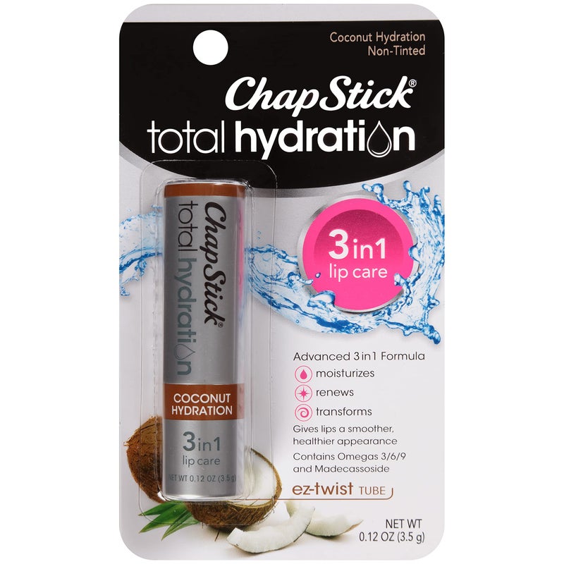 ChapStick Total Hydration Coconut Lip Balm Tube, Hydrating Coconut ChapStick for Lip Care - 0.12 Oz - Image 1