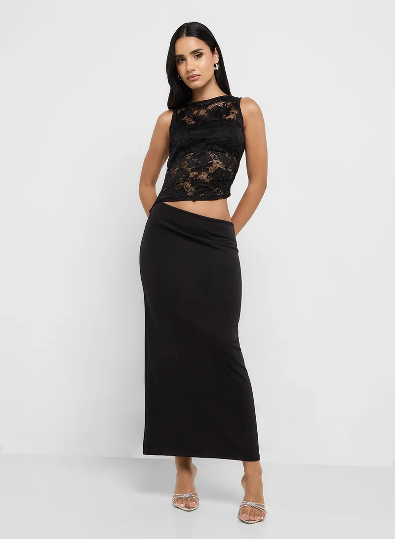Ginger Lace Cutout Detail Maxi Dress