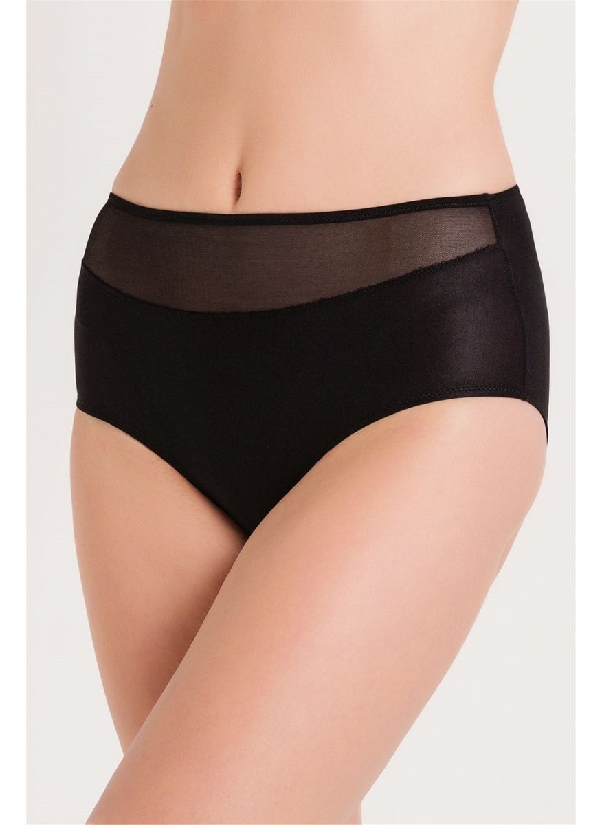 Magic Form 783 Women's Black Wide-Edged High Waist Tulle Panties  - Image 1