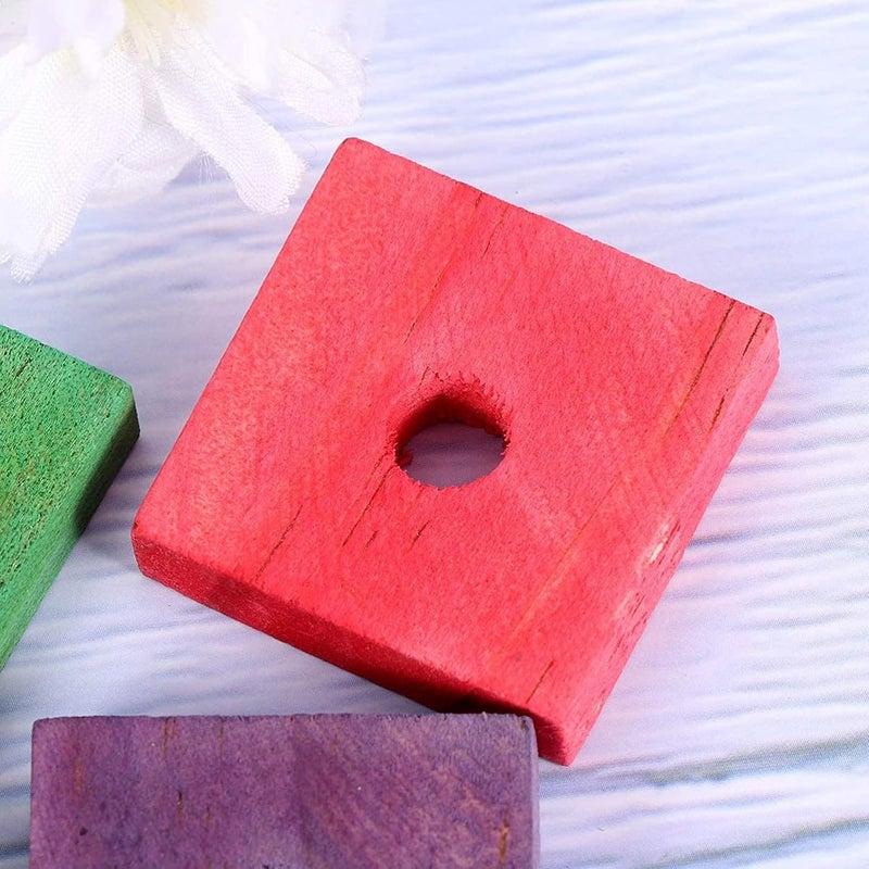 BinaryABC Wooden Blocks Bird Chewing Toy,Bird Bite Toys,Bird Parrot Wood Blocks Toys,20Pcs(Mixed Color) - Image 4