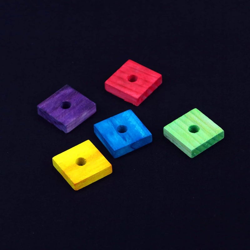 BinaryABC Wooden Blocks Bird Chewing Toy,Bird Bite Toys,Bird Parrot Wood Blocks Toys,20Pcs(Mixed Color) - Image 2