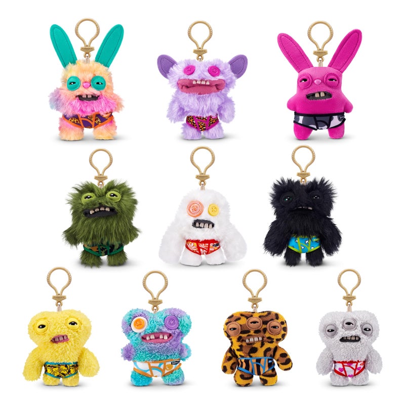 Fuggler Key Rings Series 4 by ZURU Funny Ugly Monster, Plush, Collectible, Toy (3 Pack) - Image 1