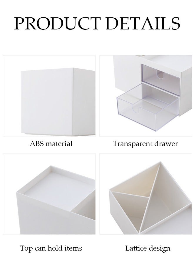 DUNISO صندوق تخزين سطح مكتب إبداعي، صندوق تنظيم قرطاسية متعدد الوظائف، تخزين سطح المكتب، منظم تخزين الزينة، رف تخزين مكتبي بسيط - Image 2