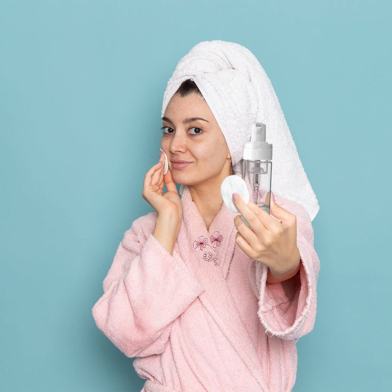 vigor path 3-Pack Travel-Sized Foaming Pump Bottles - Empty Foaming Liquid Soap Dispensers - for Refillable Travel Hand Soap Shampoo Foaming Castile Cosmetics - BPA Free (100ml/3.3oz) (Clear) - Image 3