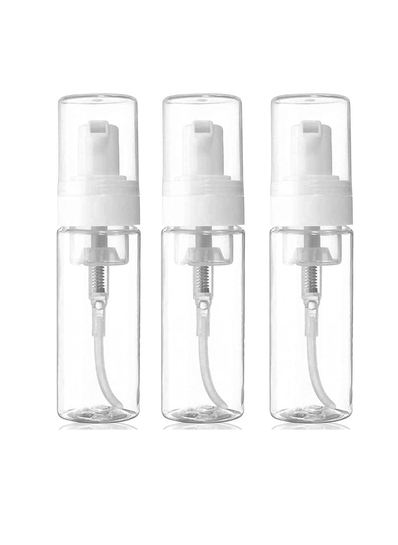 vigor path - 3-Pack Travel-Sized Foaming Pump Bottles - Empty Foaming Liquid Soap Dispensers - for Refillable Travel Hand Soap Shampoo Foaming Castile Cosmetics - BPA Free (100ml/3.3oz) (Clear) - Image 1