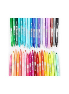 Monami Live Color Water-Based Twin Marker, Fine & Bullet Dual Tip Marker For Coloring/Drawing/Lettering/Decorating/Writing On Notebooks And Planners, Color Body Design 36-Pack  - Image 2