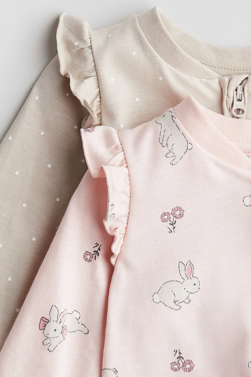 H&M 2-pack zip-up sleepsuits