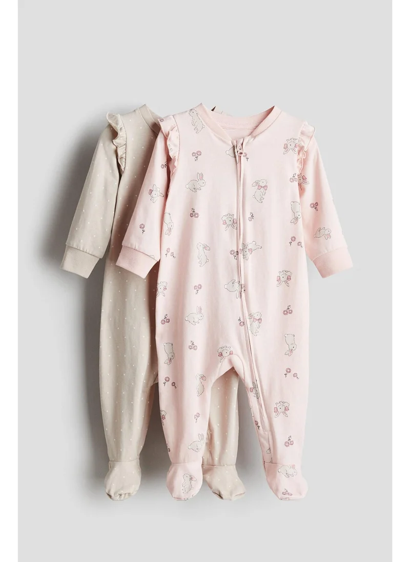 H&M 2-pack zip-up sleepsuits
