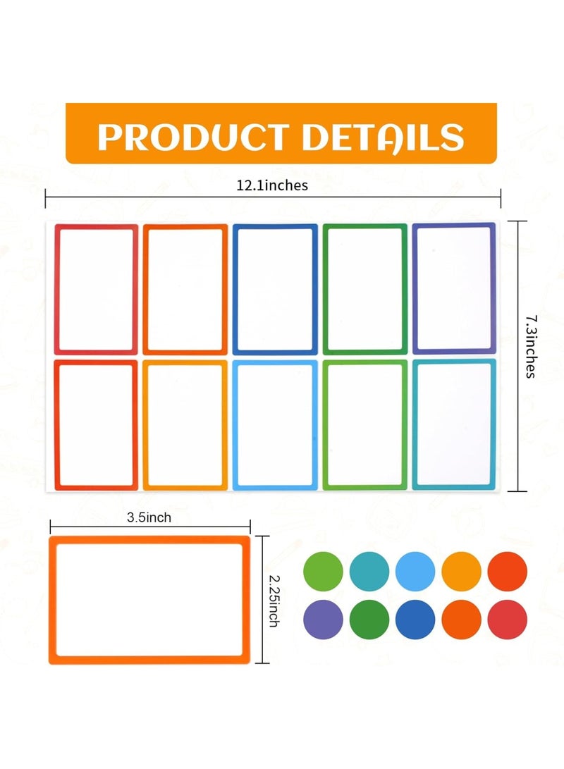 SYOSI Name Labels Stickers, Self Adhesive Blank Name Tags for Office School Event Home, Writable Removable Label Stickers for Organizing and Identification, 3.5x2.25 inch, 500Pcs, 10 Colors - Image 2