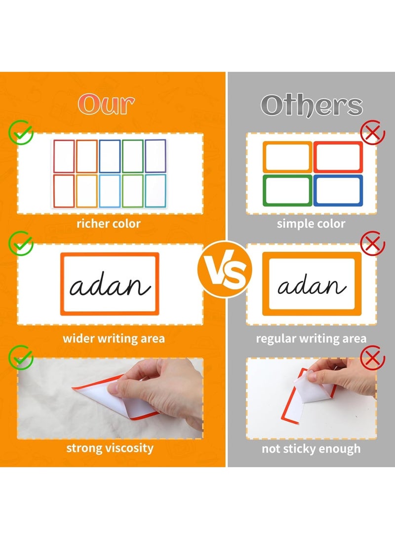 SYOSI Name Labels Stickers, Self Adhesive Blank Name Tags for Office School Event Home, Writable Removable Label Stickers for Organizing and Identification, 3.5x2.25 inch, 500Pcs, 10 Colors - Image 3