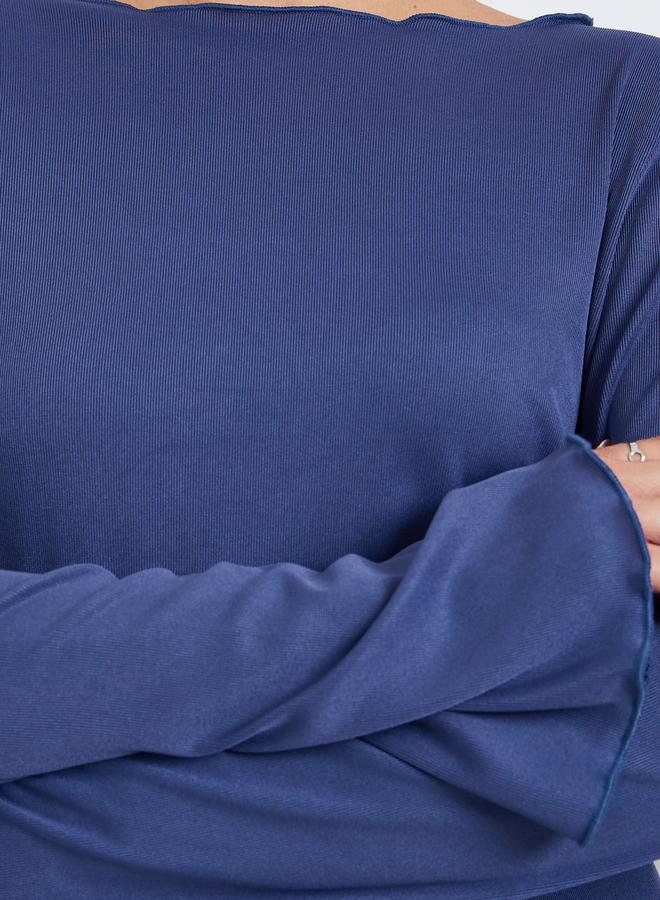 ستايلي تيشيرت سادة بياقة قارب - Image 3